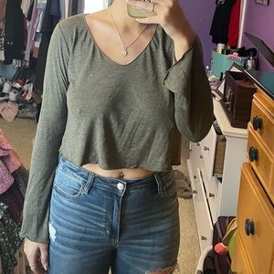 Dark green/gray crop top